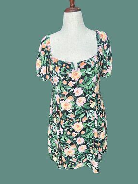 Lily Rose Floral Puff Sleeve Mini Dress XXL Cottagecore Dress